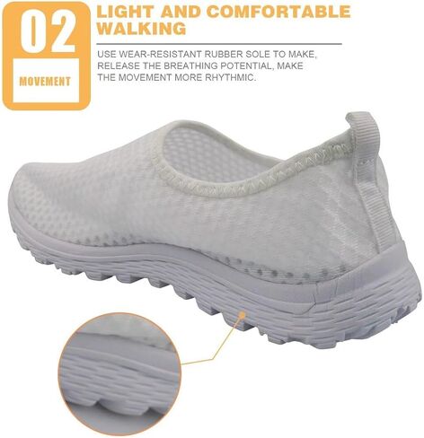GIFTPUZZ Women Men Casual Non Slip Comfort Walking Shoes Soft Lightweight Slip On Sneakers in Kuwait