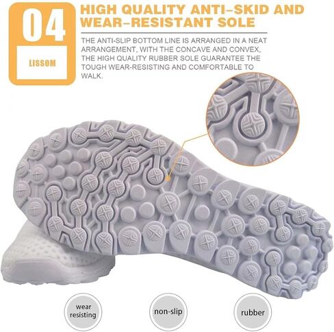 GIFTPUZZ Women Men Casual Non Slip Comfort Walking Shoes Soft Lightweight Slip On Sneakers in Kuwait