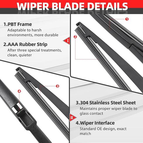OTUAYAUTO Rear Wiper Arm Blade Set - Replacement for Toyota Corolla IM 2017-2018, Factory Style Back Wiper Cover Accessories Assembly for Rear Window, OEM 55262JG in Saudi Arabia