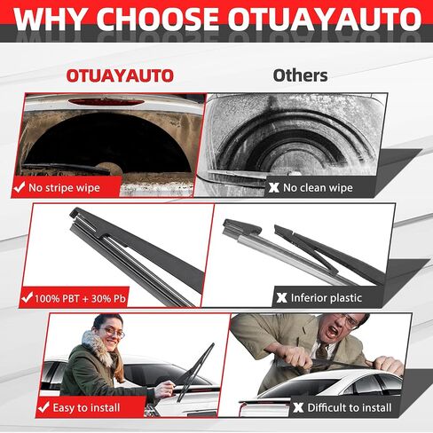 OTUAYAUTO Rear Wiper Arm Blade Set - Replacement for Toyota Corolla IM 2017-2018, Factory Style Back Wiper Cover Accessories Assembly for Rear Window, OEM 55262JG in Saudi Arabia