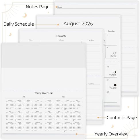 KONVINIT Pocket Calendar 2024-2025 for Purse, Small Pocket Planner 3.5"×6.5" - From March 2024 to December 2025 Daily Monthly Agenda 2024 with PVC Cover for Planning in Kuwait