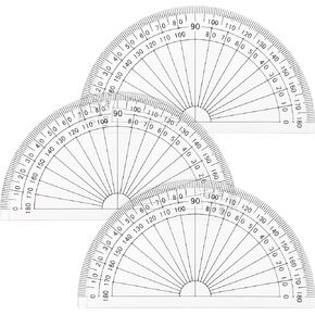 3 Pcs 4 Inch Clear Plastic Protractor Bulk Math Protractors Set 180 Degrees Geometry Protractor Drafting Tools for Classroom Industry Office School Supplies