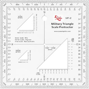 CYA Square Military Map Coordinate Scale Protractor Map for Land Navigation