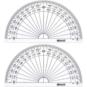 Plastic Protractor Math Protractors 180 Degrees, 4 Inch, Clear, Pack of 2