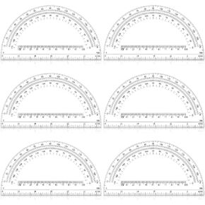 Zonon 3 Pieces Plastic Protractors Bulk Classroom Clear Math Protractors 180 Degrees 6 Inch Protractors for Geometry Student, Angle Measurement, Students Back to School Supplies Office Supplies