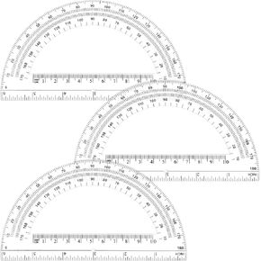 Zonon 3 Pieces Plastic Protractors Bulk Classroom Clear Math Protractors 180 Degrees 6 Inch Protractors for Geometry Student, Angle Measurement, Students Back to School Supplies Office Supplies in Kuwait