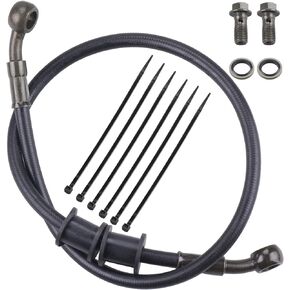 MWMNUN Black Motorcycle Braided Steel Brake Clutch Oil Hoses Line Pipe Pipe for ATV Pit Dirt Bike Go Kart (Oil Hose Length 60cm)