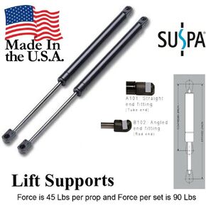 SUSPA 16" Spring Strut Prop Shock C16-19567 - One Pair - 45 LB Force Per Strut and 90 LB Per Pair - Made in USA