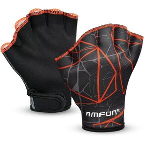 AMFUN Aquatic Gloves, Webbed Swimming Gloves, Water Training Paddle