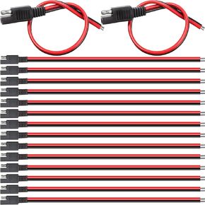 Frienda 8 PCS 14 AWG Connectors Cable Compatible with SAE 30cm 2 Pin Single Plug Quick Disconnect Power Automotive Extension Cable for Motorcycles Cars Charger