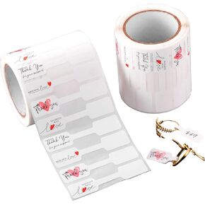 1000 PCS 4 Mixed Designs Jewelry Tags,Rectangular Rolled Self Adhesive Stickers, Jewelry Price Labels for Necklaces Bracelets Rings Display