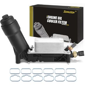 Engine Oil Filter Housing with Oil Cooler Sensors Gaskets Adapter Kit Compatible with 2011-2013 Chrysler 200 300 Town & Country, Dodge Charger, Jeep Wrangler, Ram 1500 V6 3.6L Replace# 5184294AE