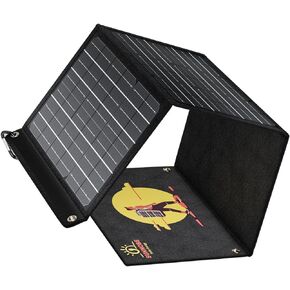 Portable 30W Solar Panels with Digital Ammeter, Solar Panel Charger for Camping&Hiking,Gifts for Camping,Gifts for Hiking, IP65 Waterproof, Compatible with iPhone, iPad, Samsung