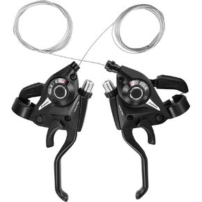 KAKO Shifter 3x7 Speed Shifter Brake Lever Combo 21 Speed Shifter Set and Brake Levers with Inner Cables Compatible with Bicycle Mountain Bike