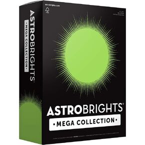 Astrobrights Mega Collection, Colored Cardstock, Bright Lime Green, 320 Sheets, 65 lb/176 gsm, 8.5" x 11" - MORE SHEETS! (91698)