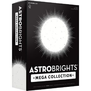 Astrobrights Mega Collection, Colored Cardstock, Bright Confetti White, 320 Sheets, 65 lb/176 gsm, 8.5" x 11" - MORE SHEETS! (91683)