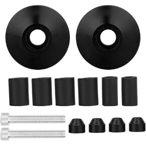 Acouto Motorcycle Handlebar End Caps Kit 1 Pair Universal CNC Aluminum Alloy Motorcycle Motorbike Handle Bar Grip End Plug Caps(Black)