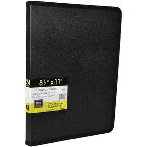 Filexec Products Art Presentation Book, 8.5"x11", 24Page/48 Views (93230),Black