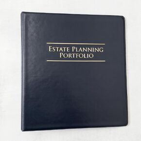 Estate Planning Portfolio 3-Ring Binders – Leather Like Feel with Gold Debossed Title. Dividers and Sheet Protectors Included (Estate Planning Portfolio, Navy, 2" Capacity)