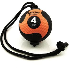 AEROMAT Elite Power Rope Medicine Ball for Core Strength/Rotational Movements Training - Weights Color-Coded