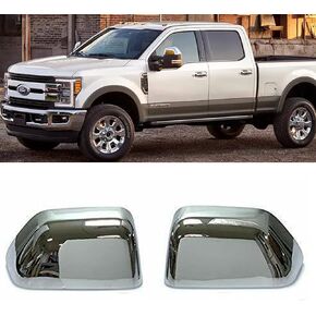 PerfecTech Super Duty Chrome Plated Mirror Covers Ultra Durable Top Half for 2008-2016 Ford F250 F350 F450（2 Pcs）