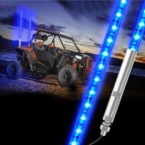 1PC 1.2M Red LED Whip Light for Truck, BESTZHEYU 4FT ATV UTV LED Whip Light Antenna Whips for RZR Polaris Off-Road Sand Dune Buggy 4x4