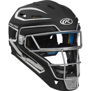 Rawlings | MACH Catcher's Helmet | Baseball | Senior (7 1/8" - 7 3/4") | Black/White