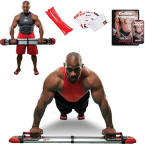 IRON CHEST MASTER Push Up Machine | Home Fitness Equipment for Chest Workouts | Home Gym Equipment Includes Adjustable Resistance Bands and a Unique Fitness Program