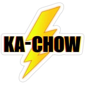 H&S (Pack of 2) Ka Chow - Lightning McQueen Sticker Vinyl Bumper Sticker for Car | Laptop | Bottle | Waterproof Size: 5" Each