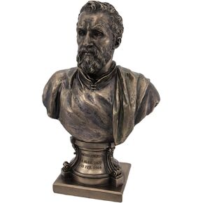 US Michelangelo Bronze Finish Bust Statue Artist