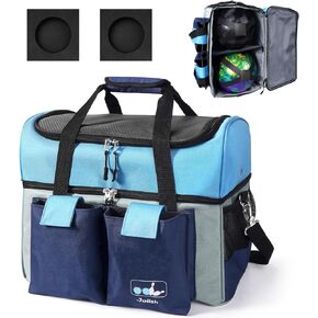 Joiish Bowling Ball Bag 2 Ball Tote with Padded Ball Holders, Shoes Compartment