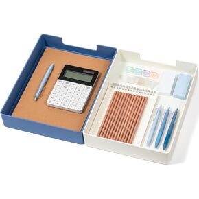 Desk Letter Tray Set, 2 Pack A4 Size Plastic Stackable File Document Organizer, Office Desktop File Paper Holder, Book Storage Rack,Anti-Skid Stacking Support for Office Supplies,13x9.6x2.2 inch