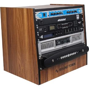 Sound Town DIY 8U Studio Rack with Furniture Grade Walnut Laminate (SDRK-8WN)