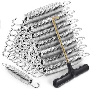 72 Pieces Trampoline Springs Replacement 5.5 Inch Trampoline Springs with T-Hook Heavy Duty Stainless Steel Trampoline Springs Metal Trampoline Pulling Tool Accessories
