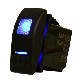 Amarine Made 12v 20 Amp Waterproof On-Off-On 2 Position Boat Marine DPDT 7 Pin Rocker Switch with 2 Led Lamps (Red)
