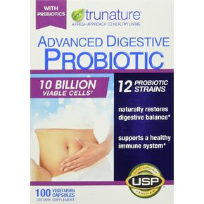 TruNature Advanced Digestive Probiotic, White, 100 Count