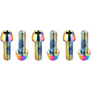 CNC MTB Caliper Bolts,Bike disc Brake Caliper Bolts M6x18mm Steel Alloy，6 Pieces（Red/Orange/Green/Blue/Rainbow）
