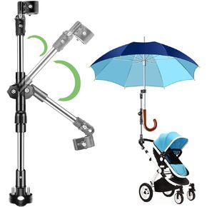 180° Adjustable Umbrella Holder,Hole Diameter 0.8-1.3cm Umbrella Mount Holder Umbrella Clamp Bike Umbrella Stretch Mount Stand Holder for Baby Stroller,Bicycle,Pram