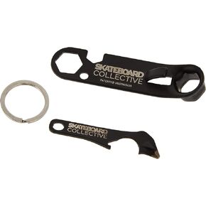 Universal Skate Tool, Skateboard Tune Up Kit, Includes: Keychain, Kingpin Wrench, Hardware Wrench, Bottle Opener, Axle Nut Wrench, Can Tool, Griptape Blade, Phillips Screwdriver