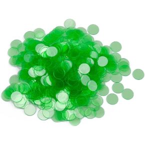 GSE Games & Sports Expert 1,000 Pieces 3/4-Inch Blue Bingo Chips, High-Contrast Transparent Counting Chips for Bingo Games, Parties