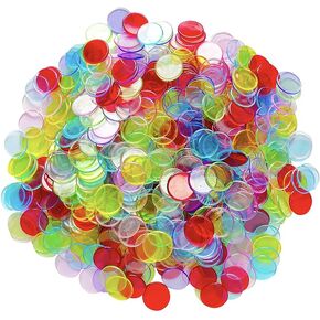 SEETOOOGAMES Bingo Chips Markers Counters - 3/4 inch Plastic Clear Chips for Bingo Games - Transparent Math Counting Chip for Classroom Teaching - 600 Pieces