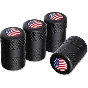CKAuto 4 Pcs Aluminum Tire Valve Stem Caps with N2 Nitrogen Logo, Universal Stem Covers for Cars, SUVs, Bike and Bicycle, Trucks, Motorcycles | TPMS Safe | Corrosion Resistant | Dust Proof, Black