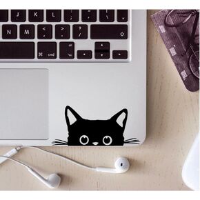 Peeking Sneaky Cat Sticker Funny Vinyl Waterproof, 5in - Yeti Cup Cooler Box Decal Car Laptop Wall (A)