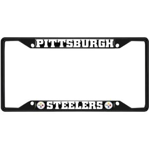 FANMATS 31371 Pittsburgh Steelers Metal License Plate Frame Black Finish