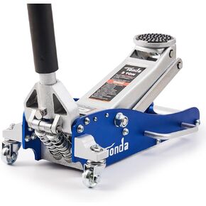 TONDA Floor Jack, Low Profile 2 Ton Hydraulic Aluminum and Steel Car Jack with Dual Pump System, Rapid Lift, Blue