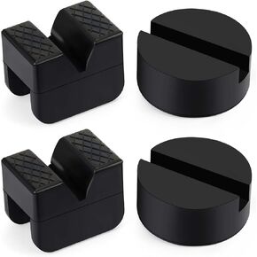 Amylove 4 Pcs 2 Types Jack Stand Pads Adapter Universal Slotted Frame Rail Pinch Welds Protector Rubber Jack Pad for Jack Stand Accessories