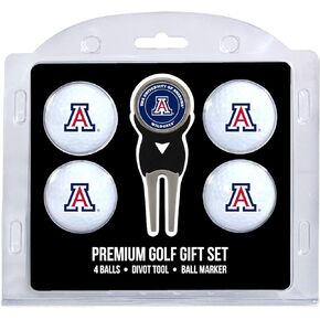 Team Golf NCAA Regulation Size Golf Balls (4 Count) & Divot Tool with Removable Double-Sided Magnetic Marker