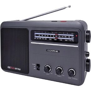 C. Crane CCRadio - EP PRO AM FM Battery Operated Portable Analog Radio with DSP Black