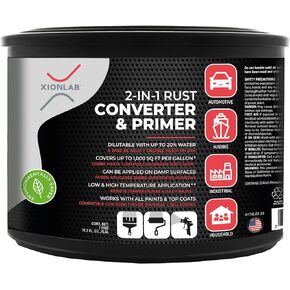 2-in-1 Rust Converter & Metal Primer - Concentrate Covers Up to 4X More - Industrial Grade Water Based - UV Resistant Rust Reformer & Inhibitor - No Top Coat Needed - Works On Damp Surfaces