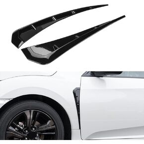 2 PCS Car Fender Side Vents, ABS Fender Decorative Stickers, Auto Exterior Accessories Air Inlet Grille Spoiler Trim Cover, Universal Car Side Fender Vent Air Wing Cover Trim Accessories